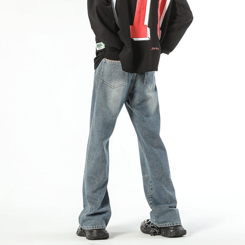Fashion American Stitching Zipper Jeans Men