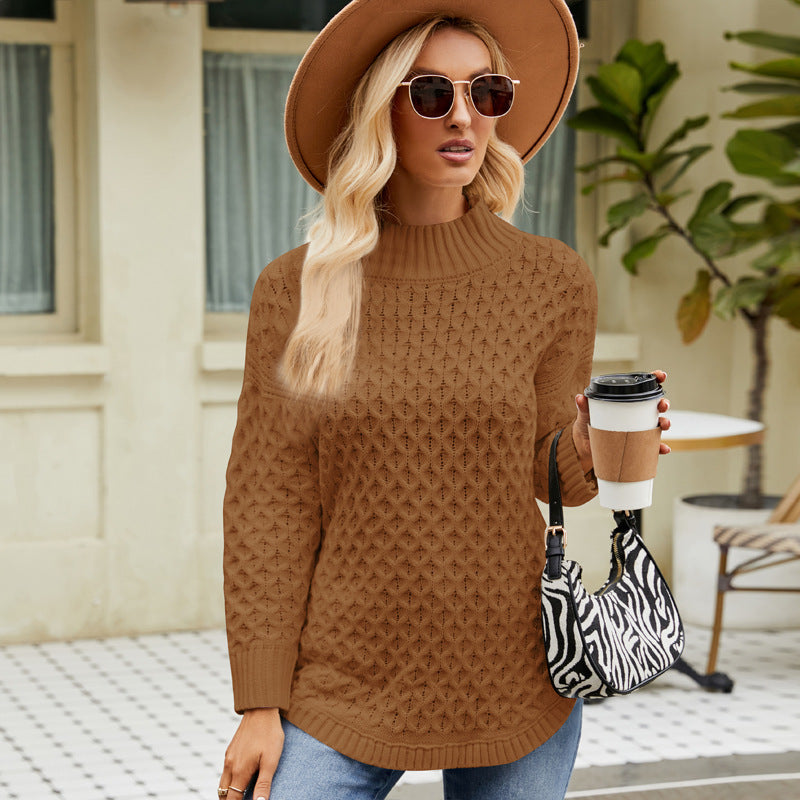 Women's Solid Color Loose Casual Autumn And Winter Sweater