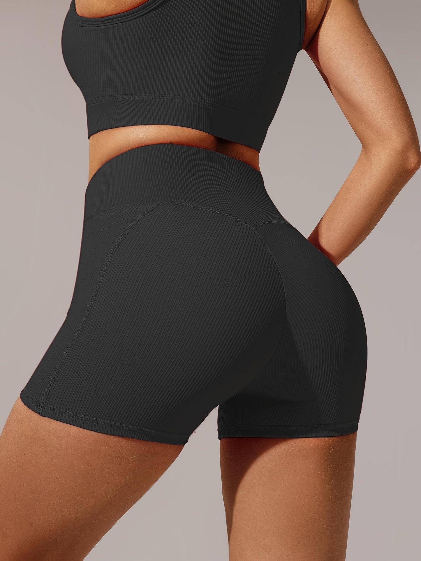 Women's High-Waisted Yoga Shorts - Breathable Workout Shorts For Running & Gym