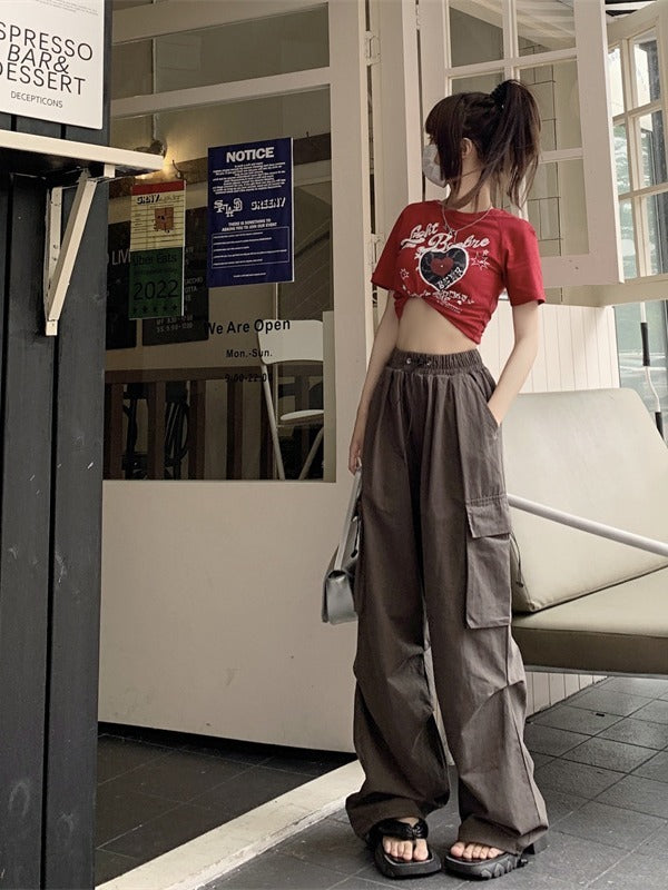 Loose Drawstring Autumn New High Waist Drape Pants For Women