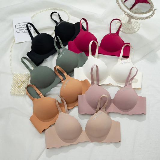 British Letters Girl's Underwear Non-steel Ring Adjustable Gathered Without Trace Bra