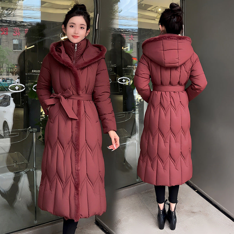 Stitching Elegant Slim Large Cotton-padded Clothes