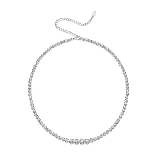 In The Name Of Light Luxurious Fashion Diamond Pendant Necklace Set With Mosan Diamond Silver Ornaments