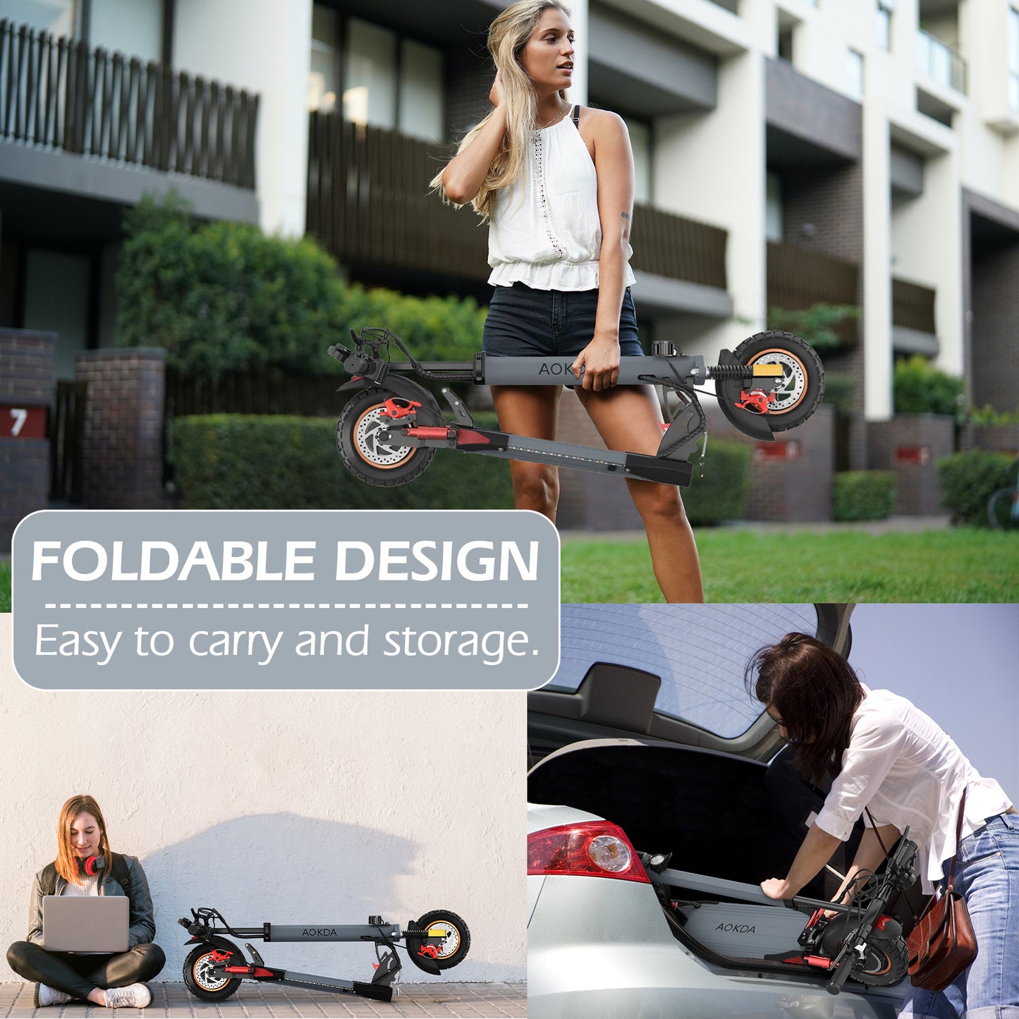 Electric Scooter Motor Power 250W Battery Capacity 48V 10Ah Tire Size 10inches Max Speed 25KM