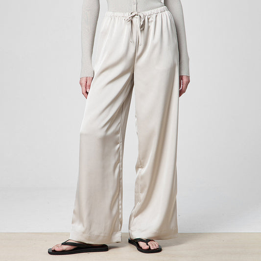 Women's Clothing Pure Color Tied Wide Leg Leisure All-matching Trousers