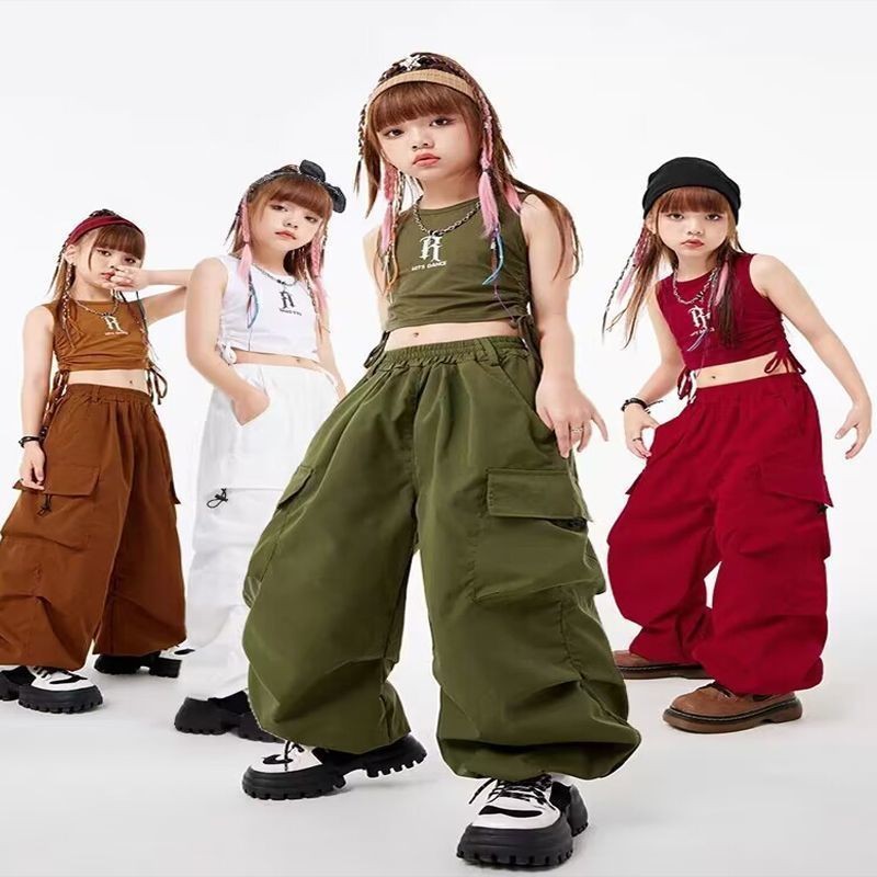 Girls Loose Western Style Wide-leg Overalls