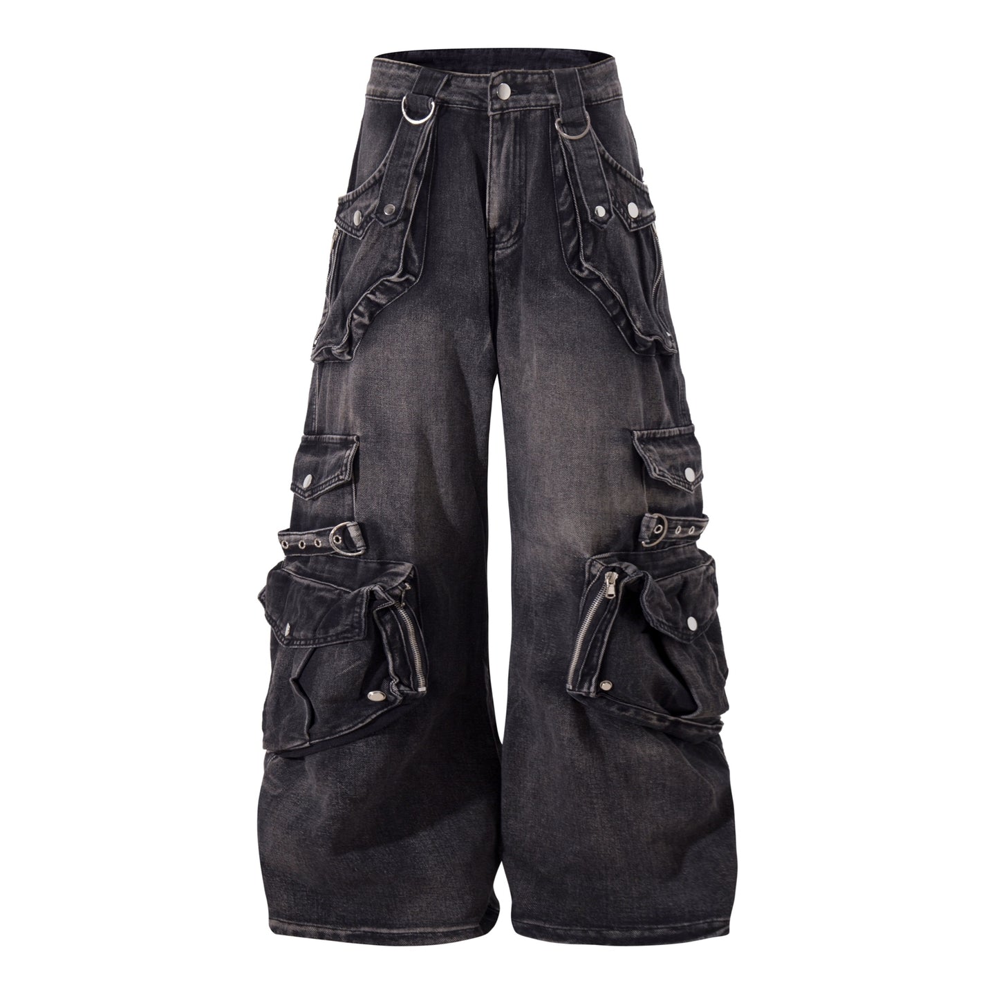 Retro Heavy Industry Multi-pocket Workwear Jeans