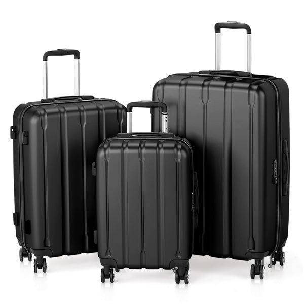 Three In One Set With Vertical Stripe Pattern ABS PC Luggage, 20in, 24in, 28in ABS