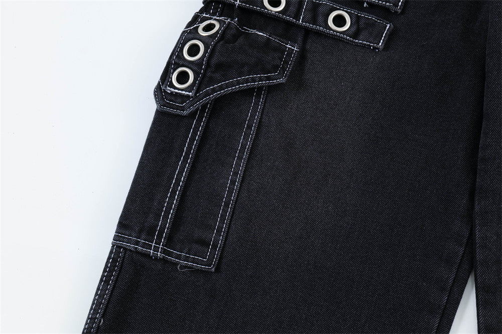 Fashion Punk Rock Cargo Jeans Men