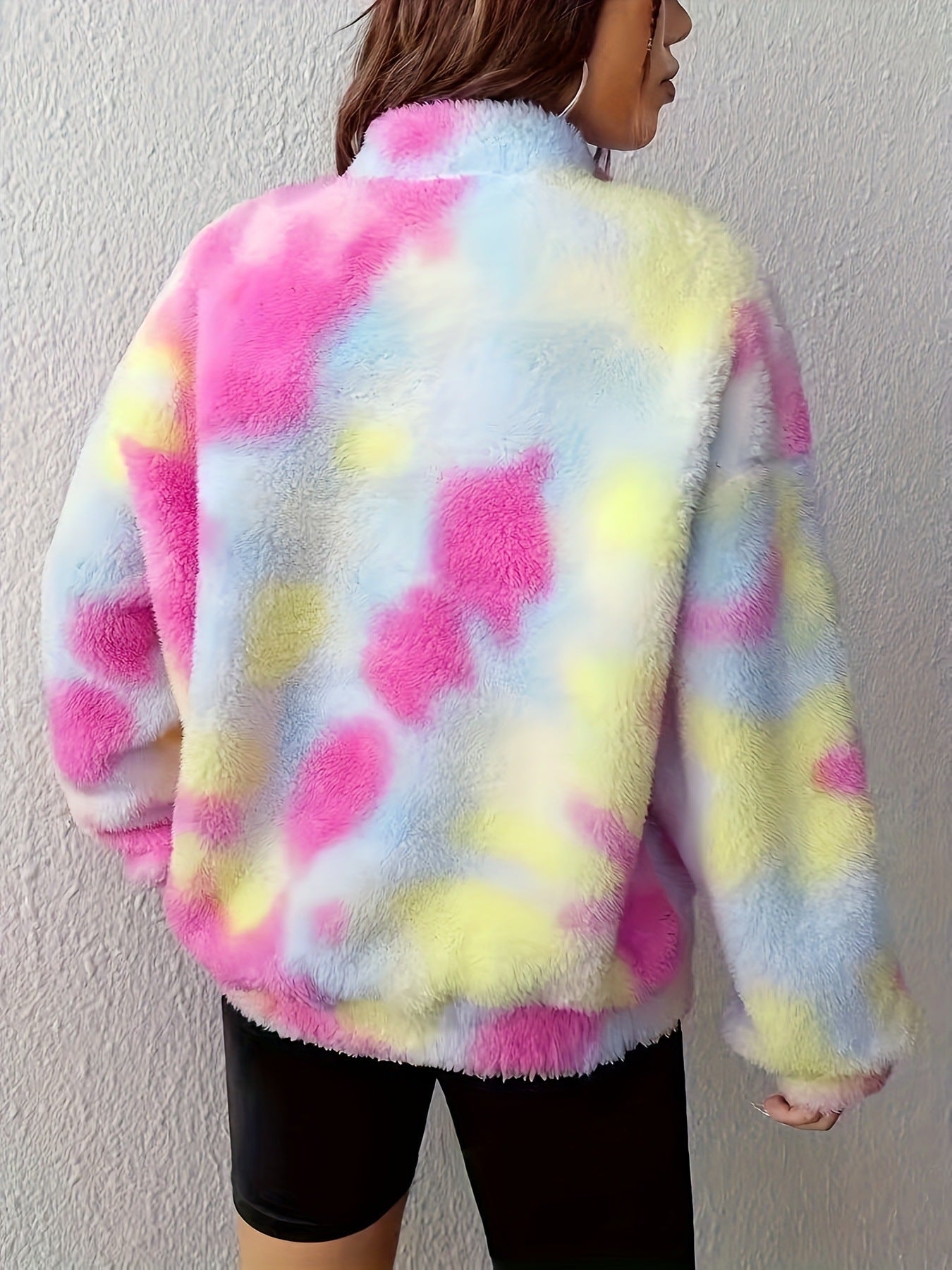 Women's Half-open Zipper Pullover Plush Top