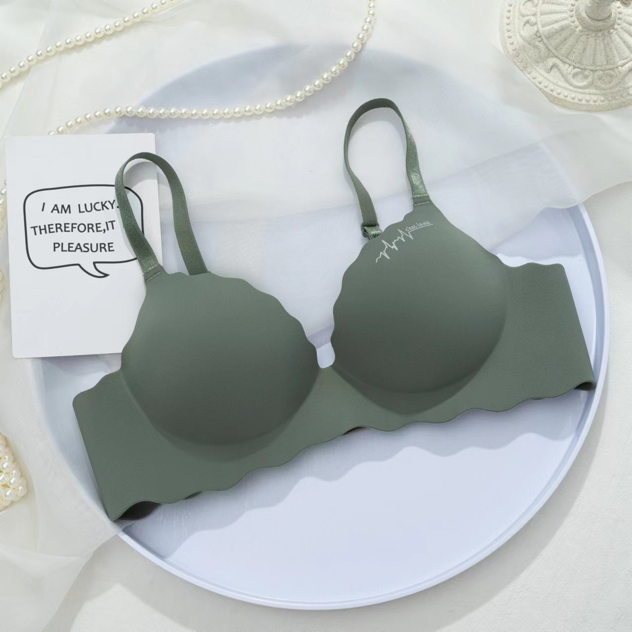 British Letters Girl's Underwear Non-steel Ring Adjustable Gathered Without Trace Bra