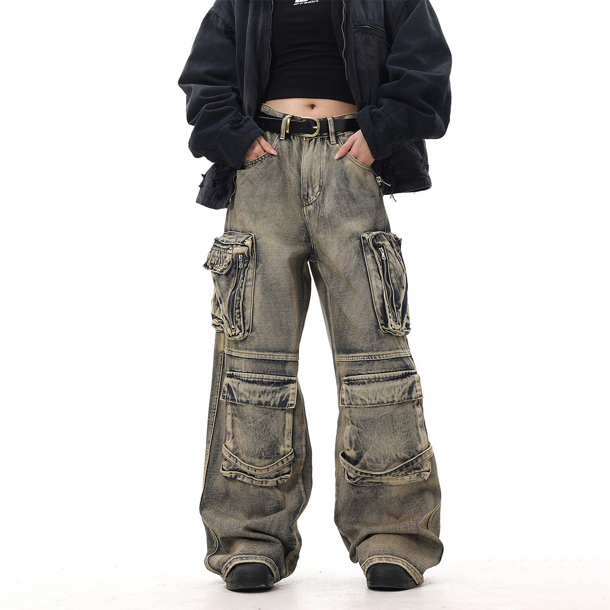 Men's Multi-pocket Loose Wide-leg Pants