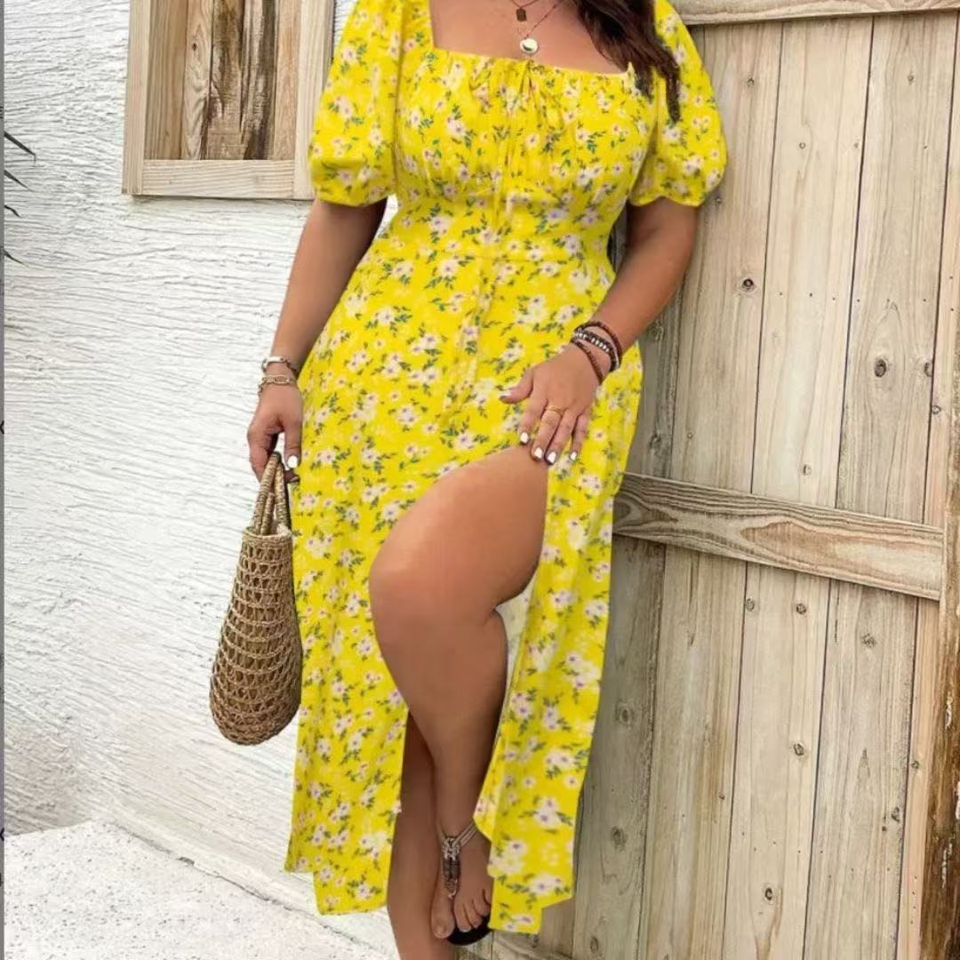 Women's Clothing Plus Size Floral Dress Summer