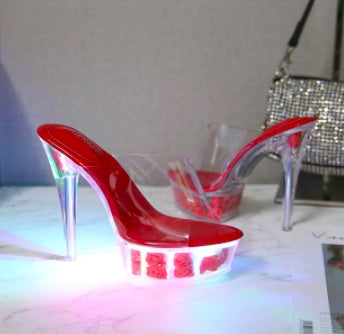 Waterproof Sandals Transparent Model Crystal Shoes Wedding