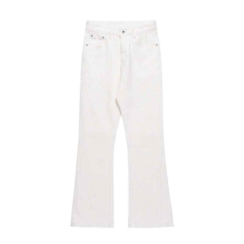 Solid Color Slightly Flared Jeans Men