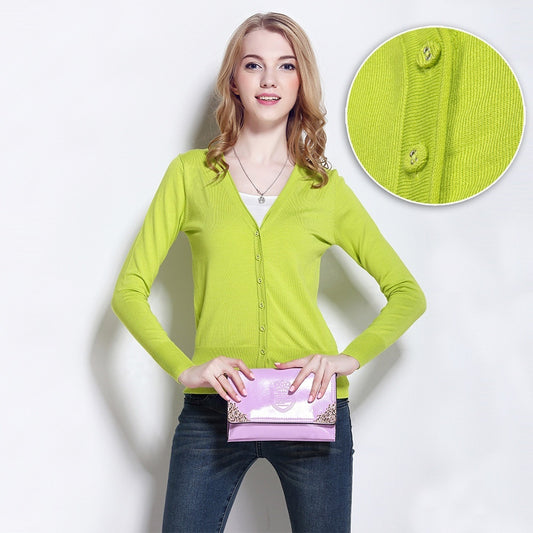 Women's Cloth Buckle Mercerized Cotton Coat Oversized Loose Sweater Outside