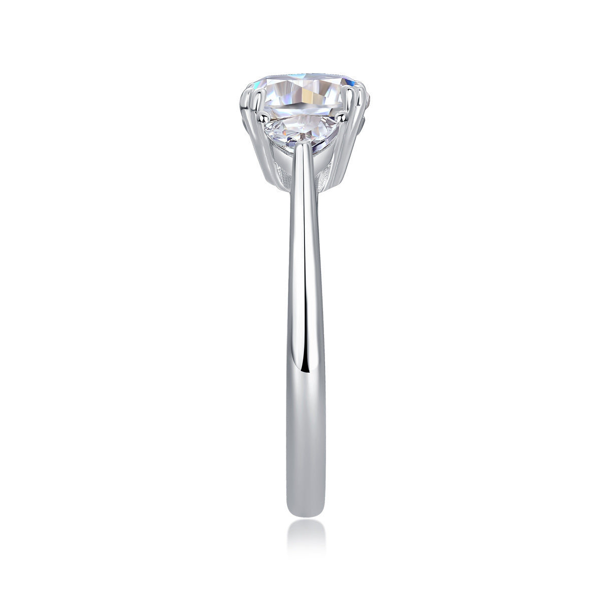 Luxury Fashion Large Diamond Wedding Ring With Moissanite Silver Ring