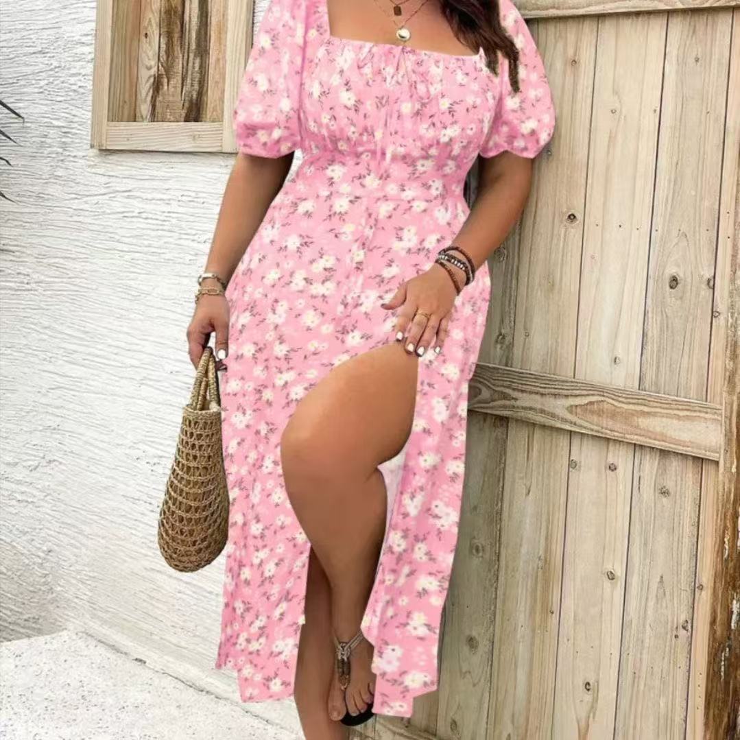 Women's Clothing Plus Size Floral Dress Summer