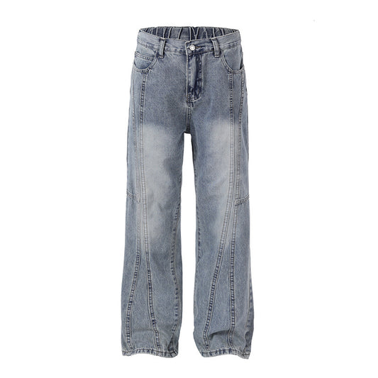 Washed Bright White Loose Jeans Men