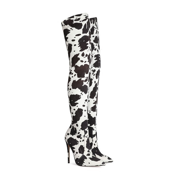 Autumn And Winter New Fashion European And American Style Stiletto High Heels Over-the-knee Elastic Boots