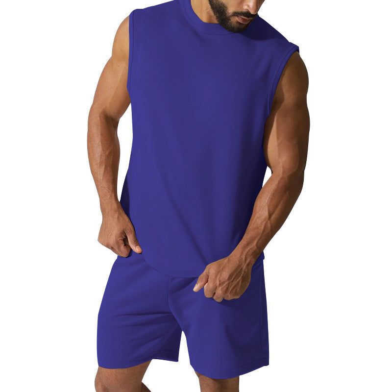 Sleeveless Sports Suit Men's Casual Thin Top Solid Color