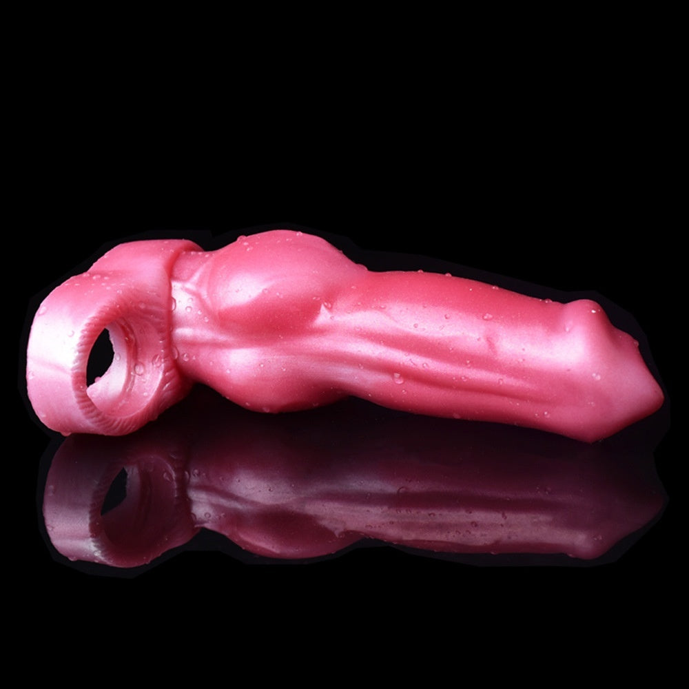 Skin-friendly Series Silicone Chastity Lock Male Products Device Horseshoe Ring Heart Set Sexy