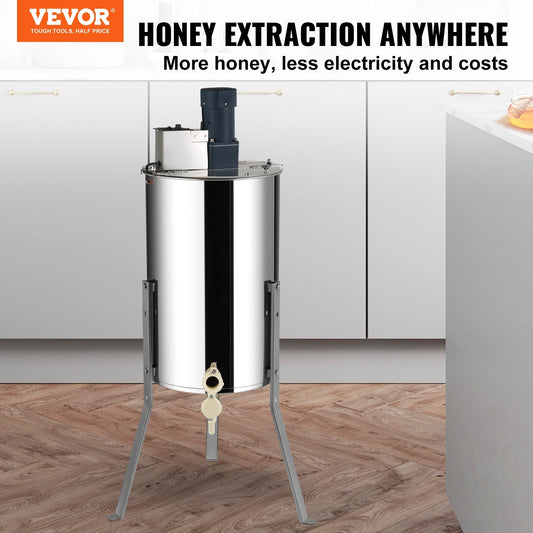 Electric Honey Extractor, Frames Honey Spinner Extractor, Stainless Steel Beekeeping Extraction, Apiary Centrifuge Equipment With Height Adjustable Stand, Honeycomb Drum Spinner With Lid