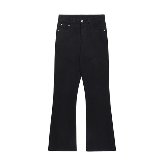 Solid Color Slightly Flared Jeans Men
