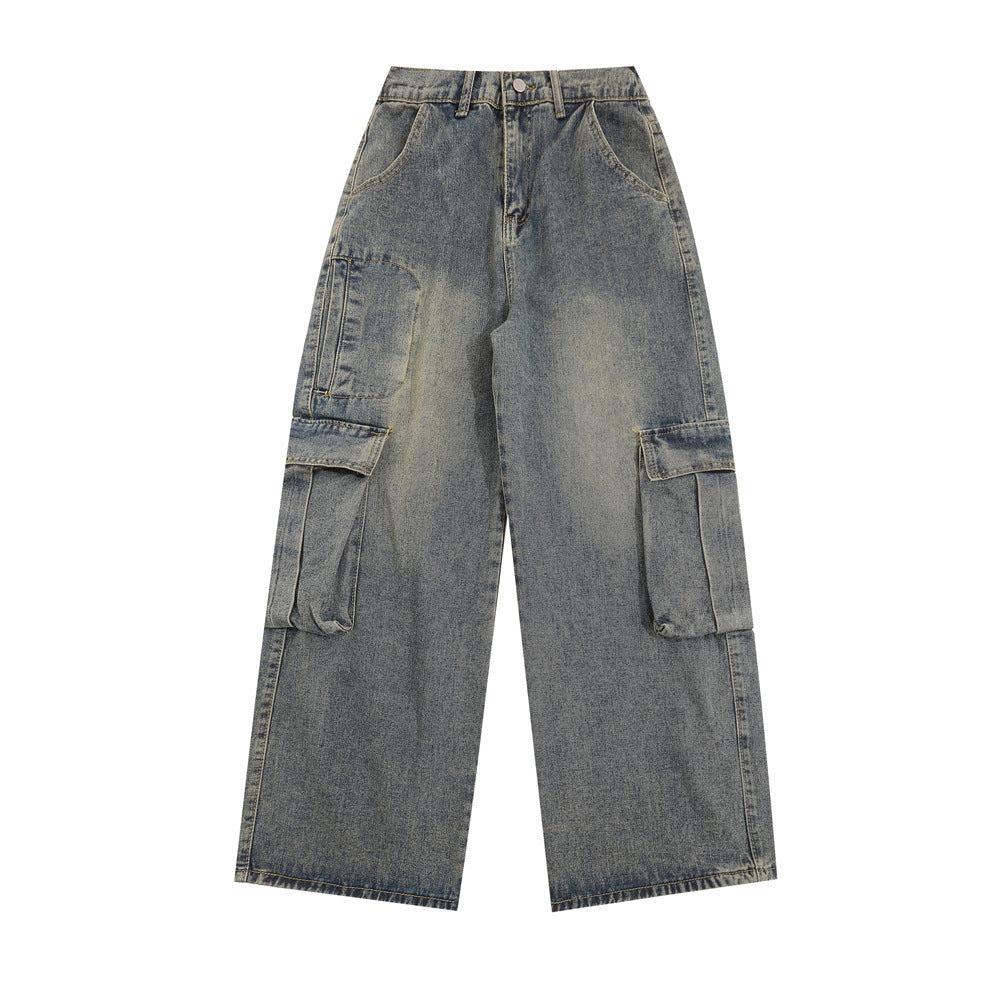 Multi-Pocket Workwear Jeans For Men