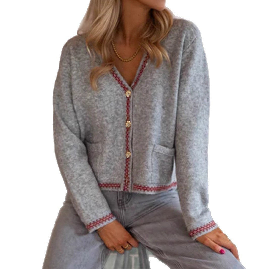 Women's Pocket Light Luxury Knitted Sweater Cardigan