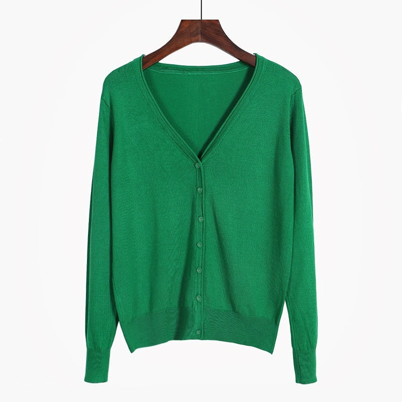 Women's Cloth Buckle Mercerized Cotton Coat Oversized Loose Sweater Outside