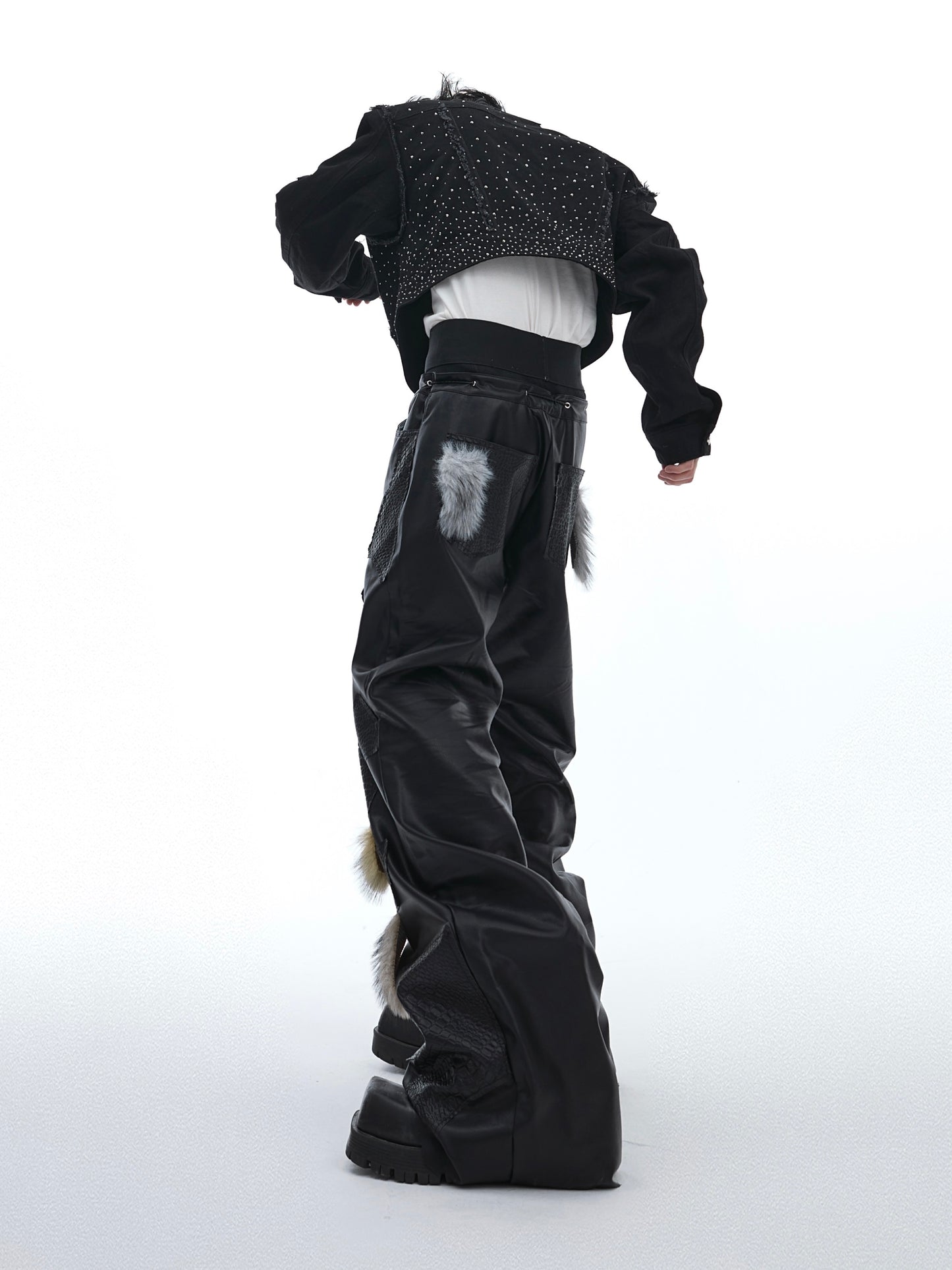 Punk Fitted Boot-cut Pants Tide