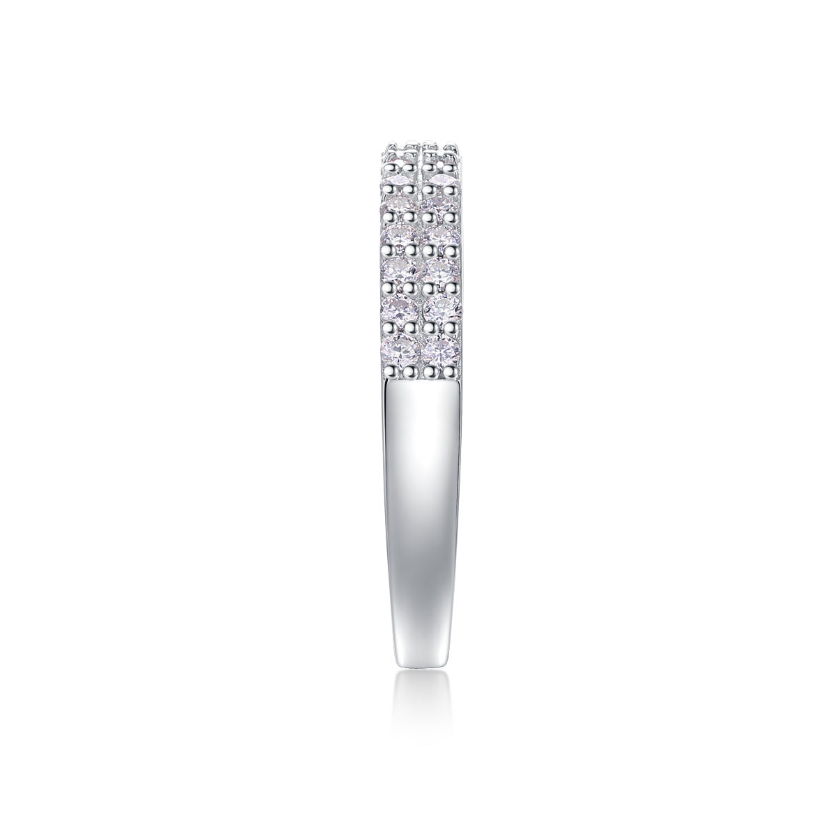 Luxury Fashion Double Row Diamond Ring With Moissanite Silver Ring