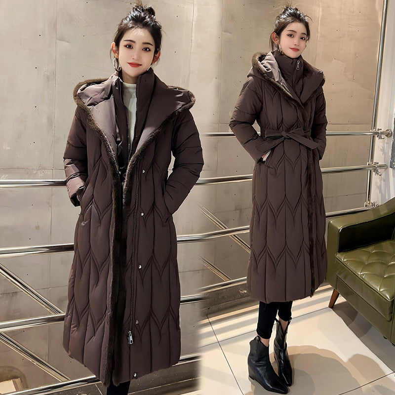 Stitching Elegant Slim Large Cotton-padded Clothes