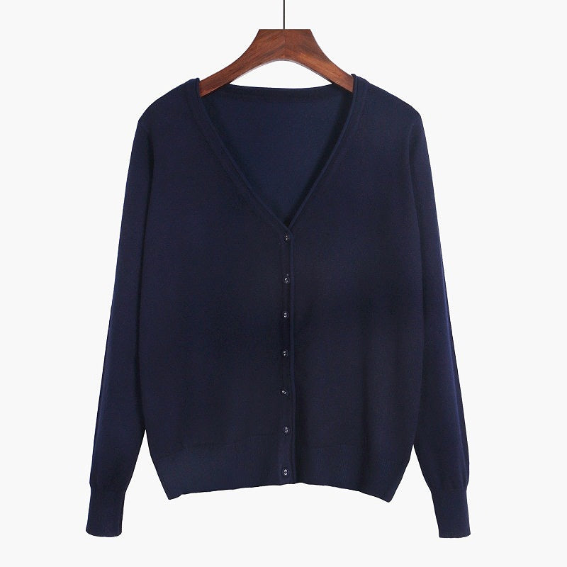 Women's Cloth Buckle Mercerized Cotton Coat Oversized Loose Sweater Outside