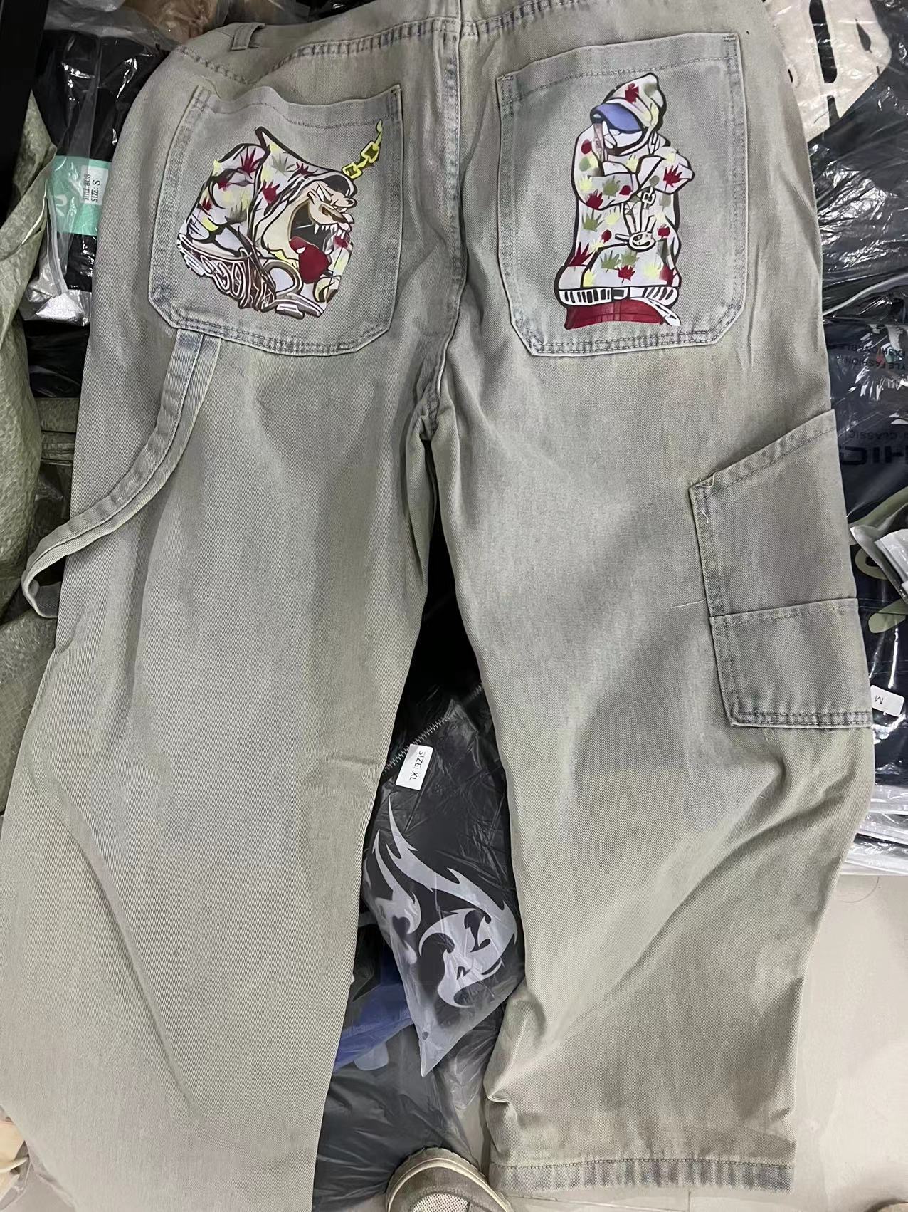High Street Fashion Loose Wide Leg Mop Pants