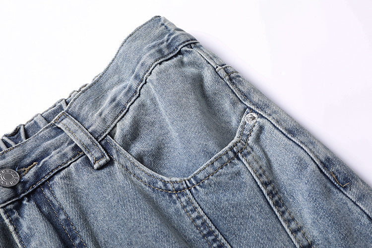 Washed Bright White Loose Jeans Men