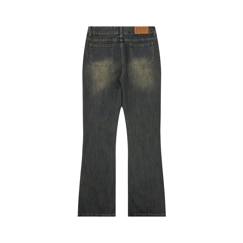 Retro Alphabet Embroidered Jeans For Men