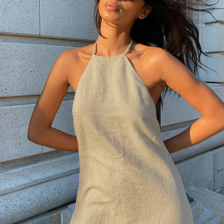 Women's Summer New Cotton And Linen Dress