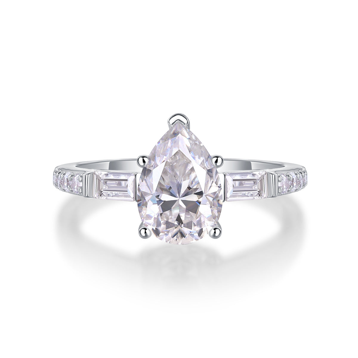 Large Diamond Diamond Ring Luxury Fashion Set Moissanite Silver Ring