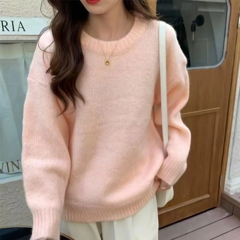 Candy Color Pullover Slimming Sweater Bottoming