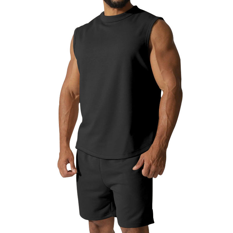 Sleeveless Sports Suit Men's Casual Thin Top Solid Color