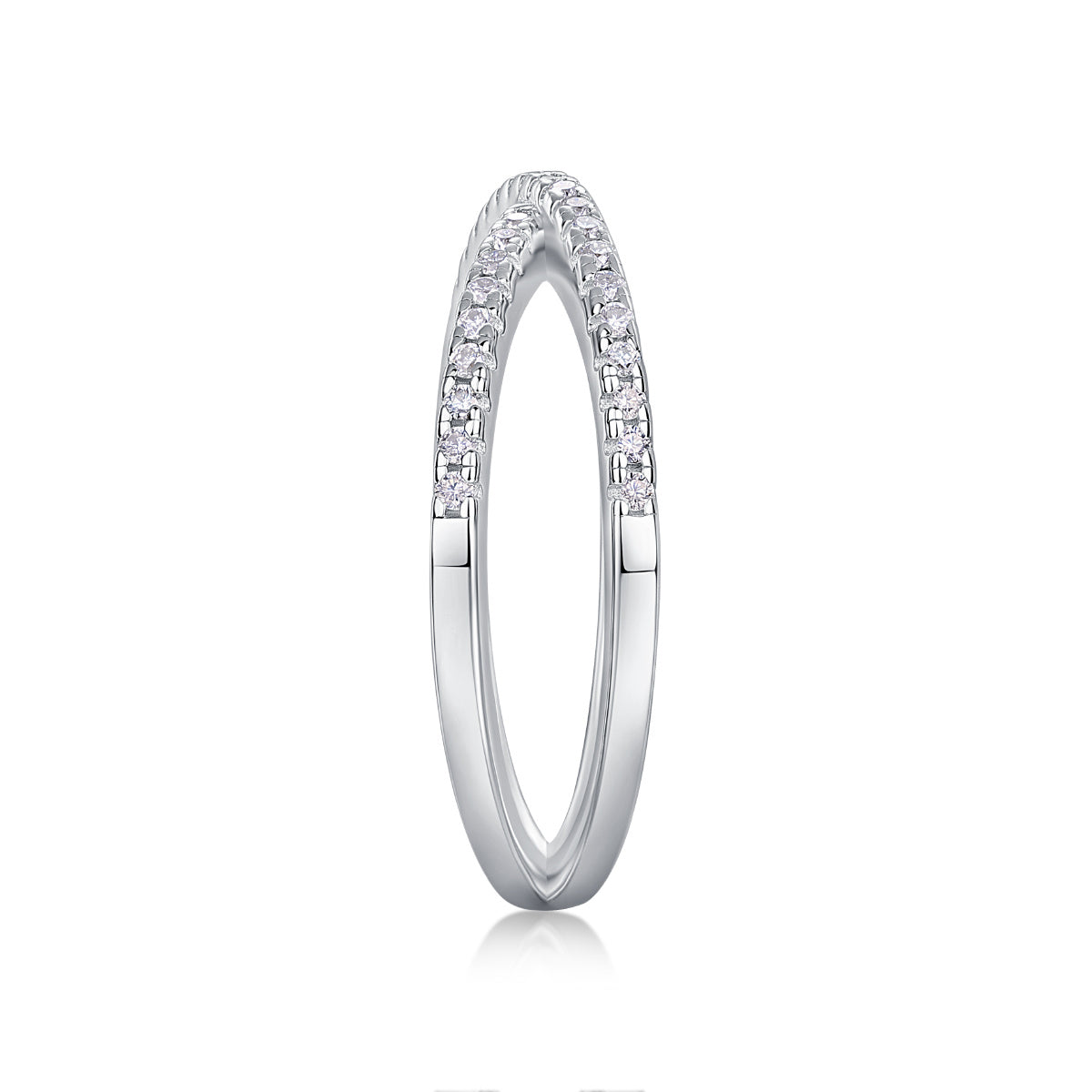 Double Band Diamond Ring Luxury Fashion Set Moissanite Silver Ring