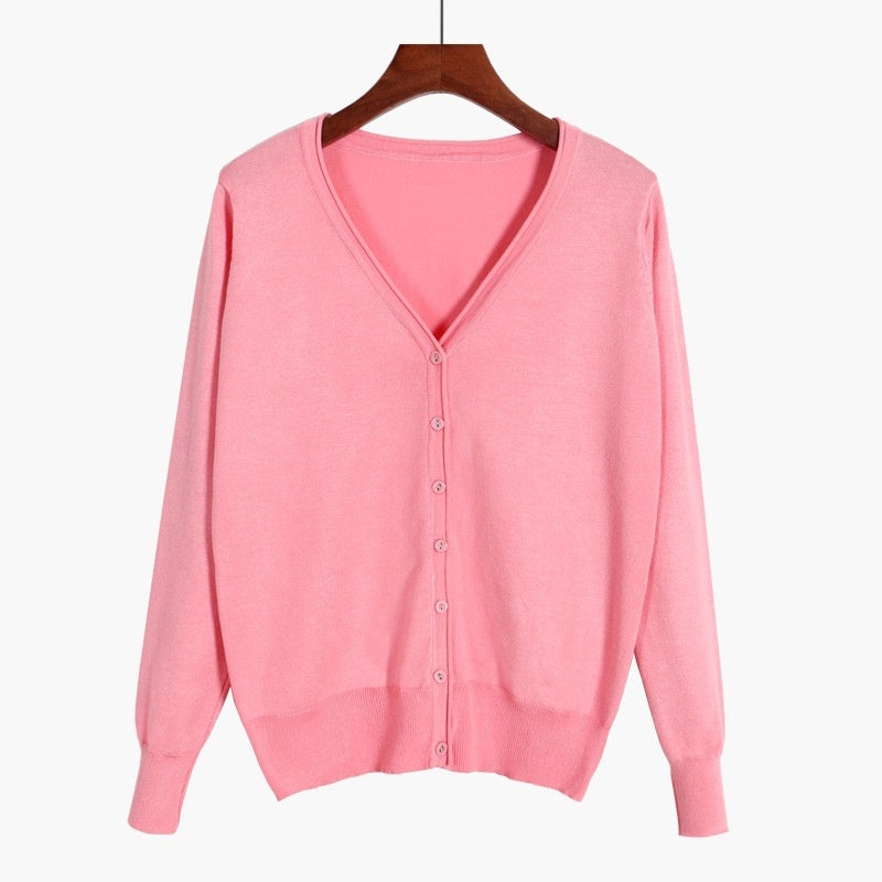 Women's Cloth Buckle Mercerized Cotton Coat Oversized Loose Sweater Outside