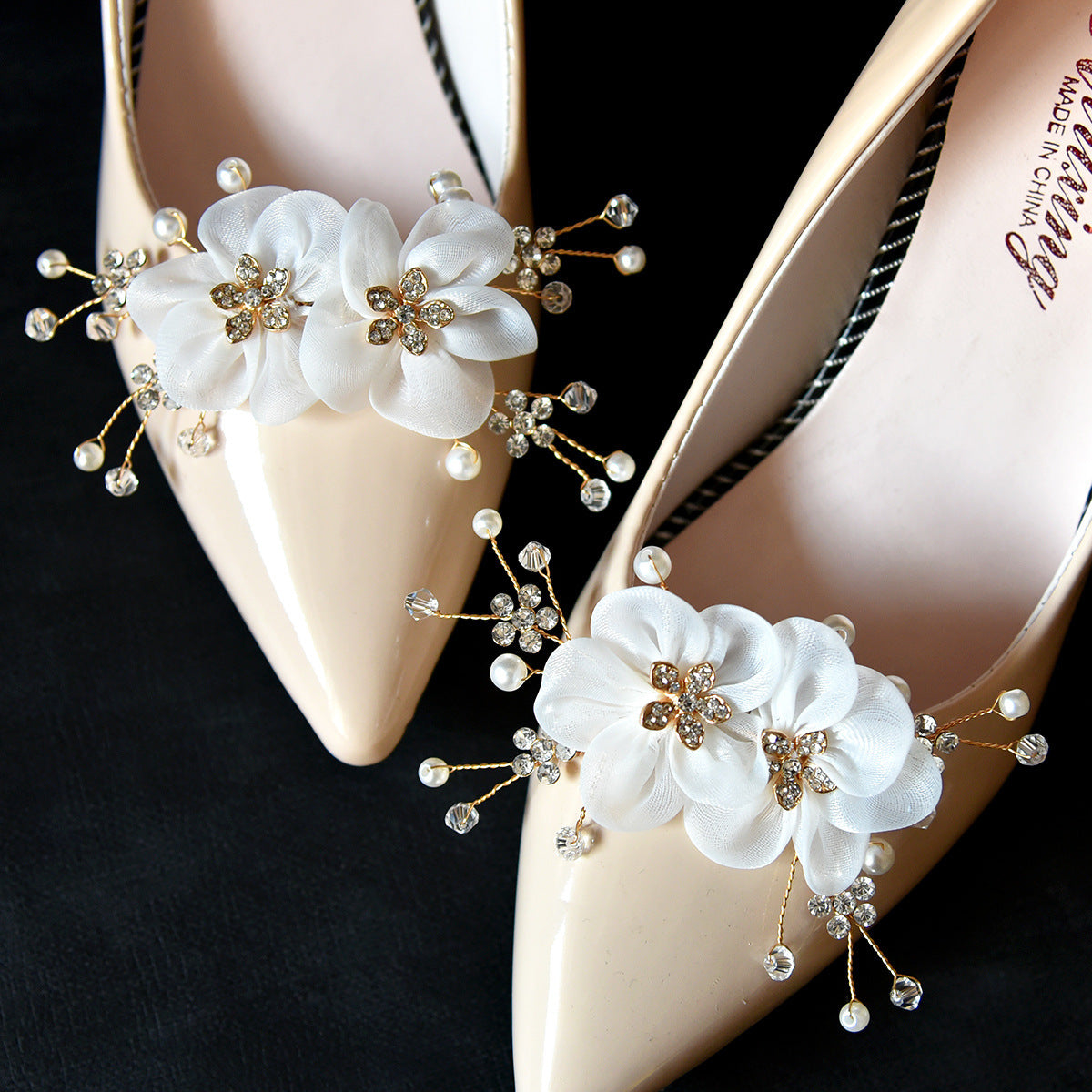 Bridal Wedding Shoes Handmade Pearl Decorative Buckle