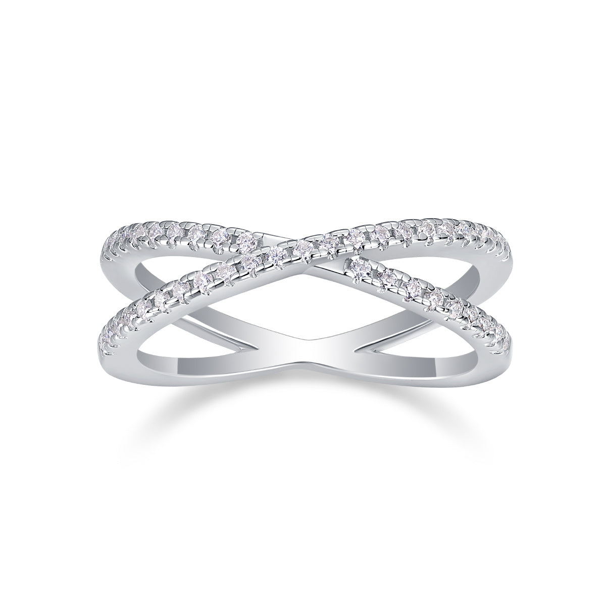 Double Band Diamond Ring Luxury Fashion Set Moissanite Silver Ring