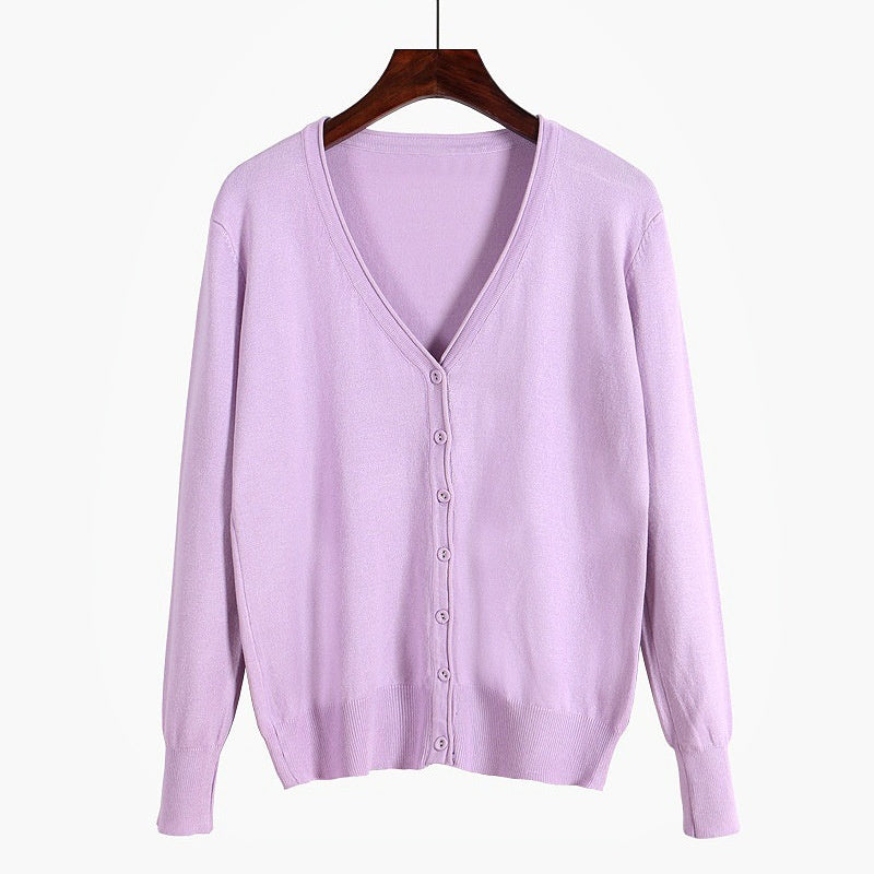 Women's Cloth Buckle Mercerized Cotton Coat Oversized Loose Sweater Outside