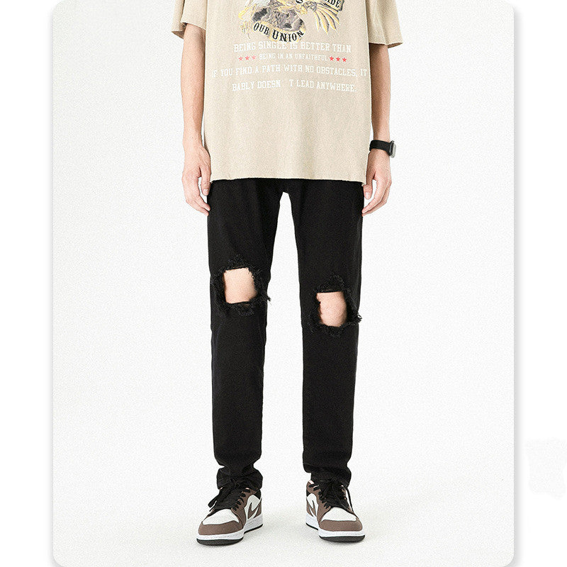 Fashion Personality American Ripped Jeans Men