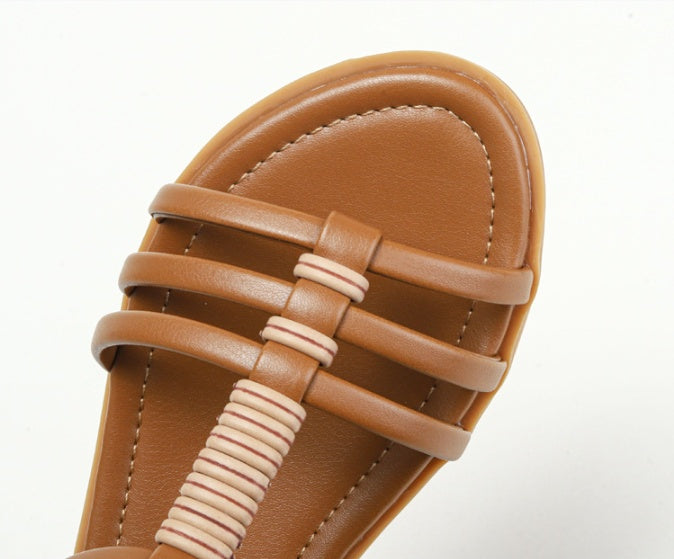 Boho Vintage Cutout Flat Travel Beach Roman Sandals