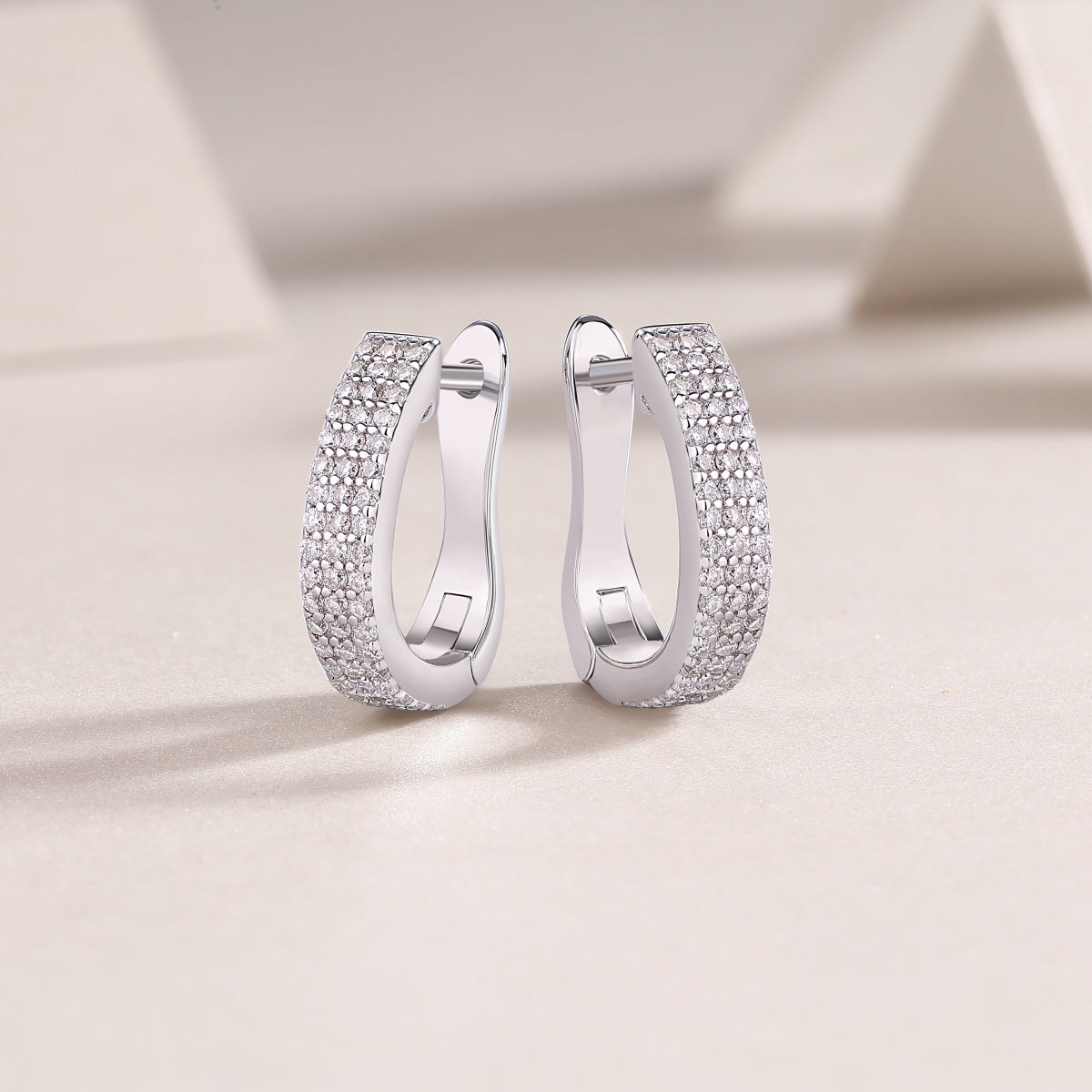 Slow Pace Diamond Set Moissanite Silver Earrings Luxury Fashion Diamond Earrings Stud Earrings